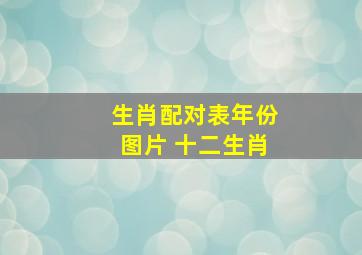 生肖配对表年份图片 十二生肖